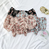 Bluza scurta dama cu model elastic si floral in mai multe culori