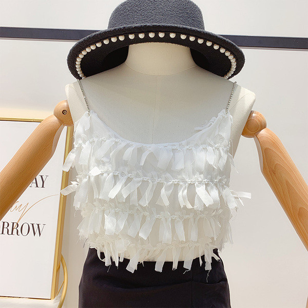 Maieu de damă decorat cu pietre în alb și negru