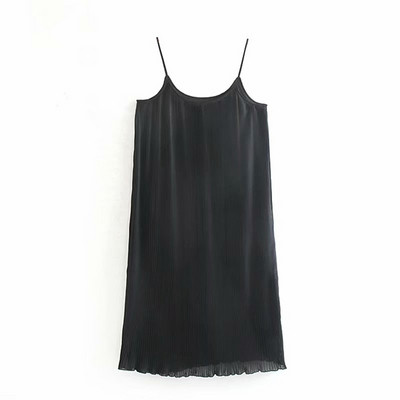 Rochie de dama plisata cu bretele subtiri in mai multe culori