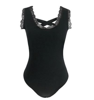 Body de dama zilnic cu cravate si dantela in negru