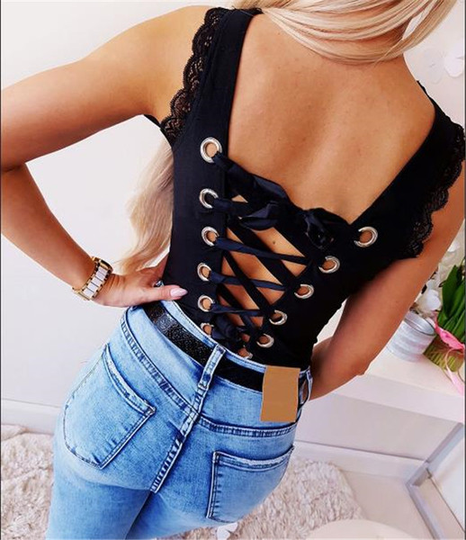 Body de dama zilnic cu cravate si dantela in negru