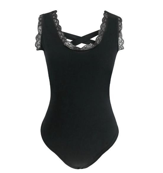 Body de dama zilnic cu cravate si dantela in negru