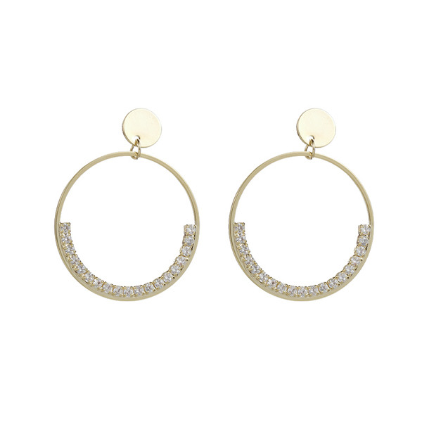 Cercei de dama de culoare aurie - cu forma rotunda