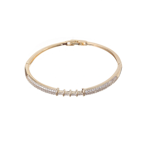 Brățară elegantă de damă în două culori cu pietre