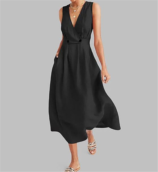 Rochie moderna de dama lunga in cinci culori cu nasturi