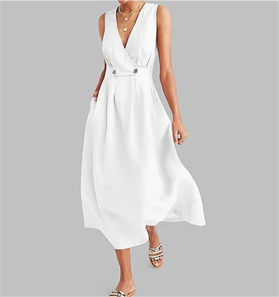 Rochie moderna de dama lunga in cinci culori cu nasturi