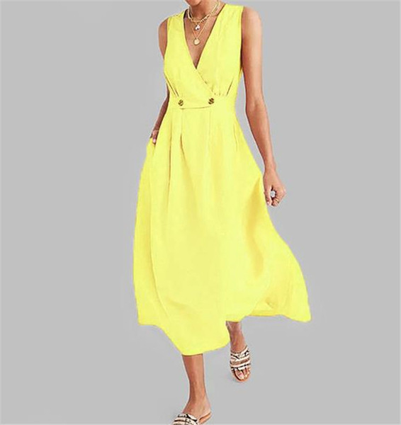 Rochie moderna de dama lunga in cinci culori cu nasturi