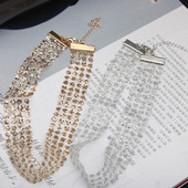 Colier modern de dama de culoare auriu si argintiu