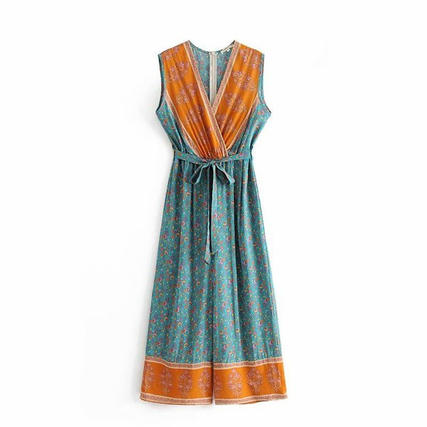 Salopetă casual cu bretele și legături în talie