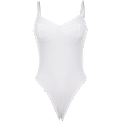 Body elegant de damă, cu bretele subțiri în alb-negru