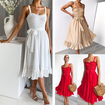 Rochie de dama cu panglica in trei culori