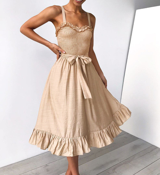 Rochie de dama cu panglica in trei culori