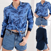 Cămașă elegantă de damă de culoare albastră până la 3XL