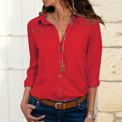 Cămașă modernă de damă cu decor metalic în mai multe culori diferite