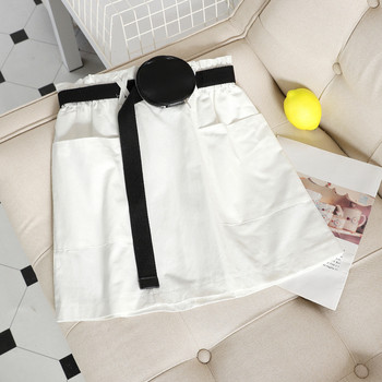 Fusta scurta dama casual cu centura si buzunare in mai multe culori