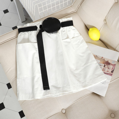 Fusta scurta dama casual cu centura si buzunare in mai multe culori