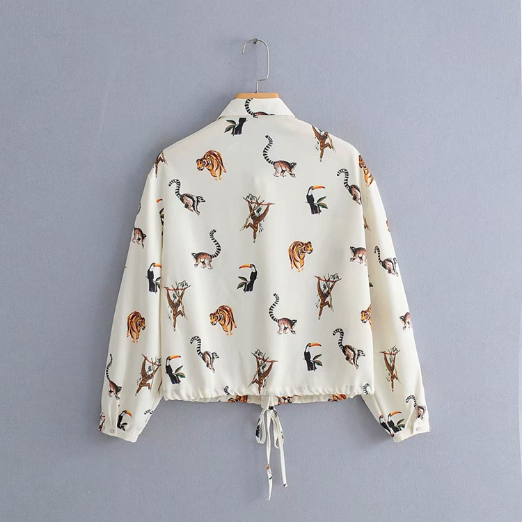 Cămașă casual de damă cu mâneci lungi și model animal