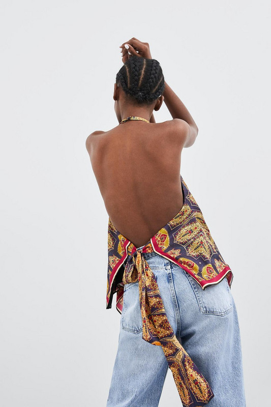 Maieu de damă cu legături la spate cu model cu model