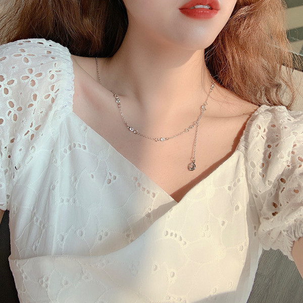 Colier de dama modern - de culoare argintie si aurie