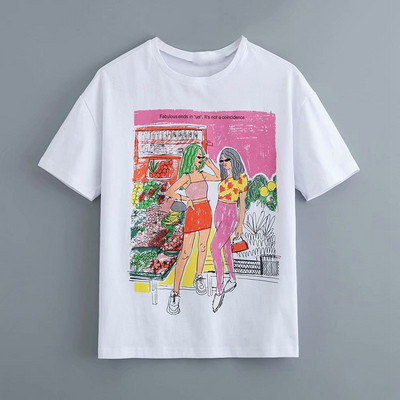 Tricou dama cu aplicatie si maneci scurte