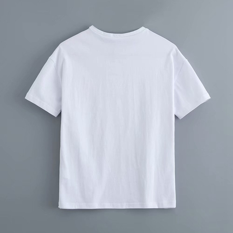 Tricou dama cu aplicatie si maneci scurte