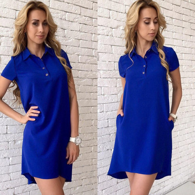 Rochie casual de dama cu maneci scurte in trei culori