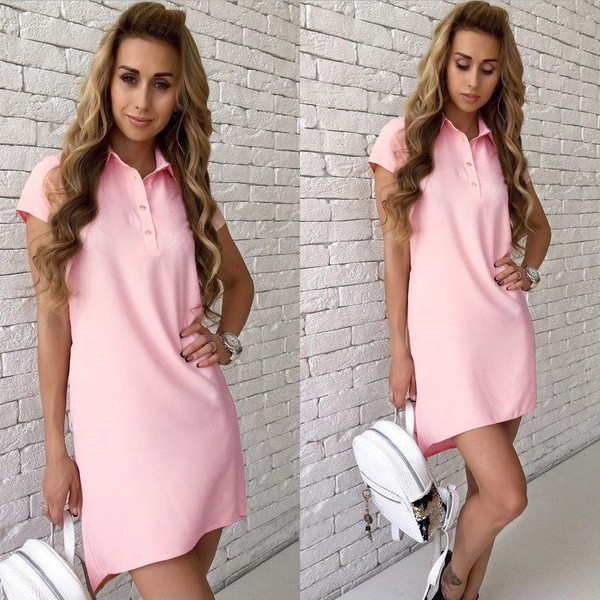 Rochie casual de dama cu maneci scurte in trei culori