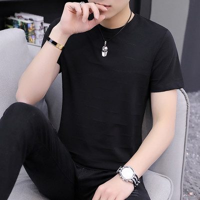 Tricou actual pentru bărbați în cinci culori cu decolteu O