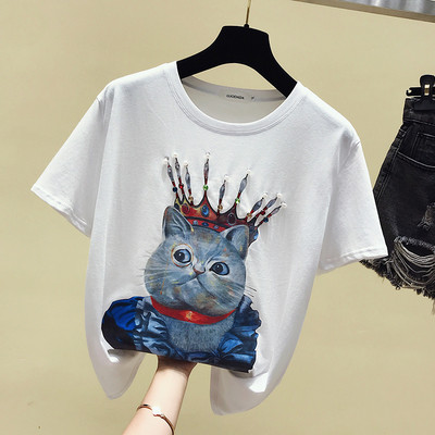 Tricou dama model nou cu imprimeu alb-negru