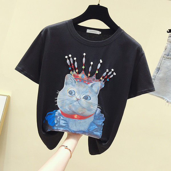 Tricou dama model nou cu imprimeu alb-negru