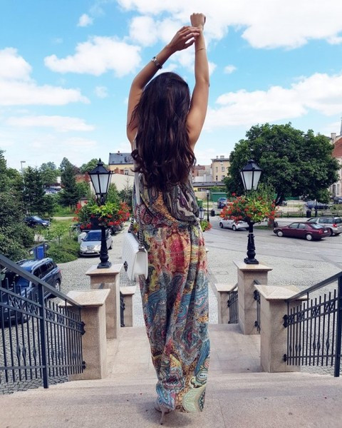 Rochie lunga de dama colorata model NOU