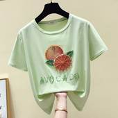 Tricou de dama modern cu aplicatie si inscriptie in mai multe culori