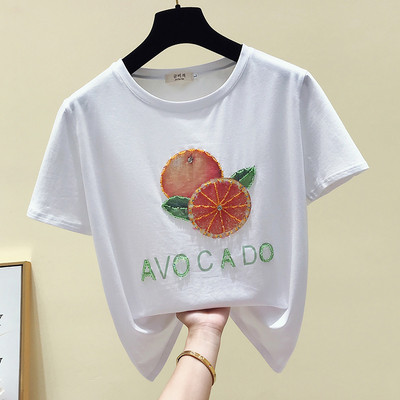 Tricou de dama modern cu aplicatie si inscriptie in mai multe culori