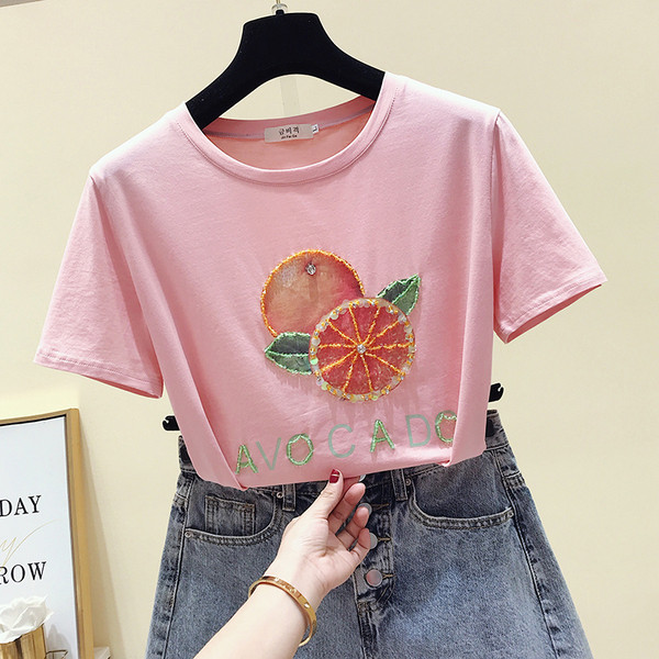 Tricou de dama modern cu aplicatie si inscriptie in mai multe culori