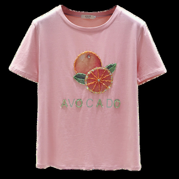 Tricou de dama modern cu aplicatie si inscriptie in mai multe culori