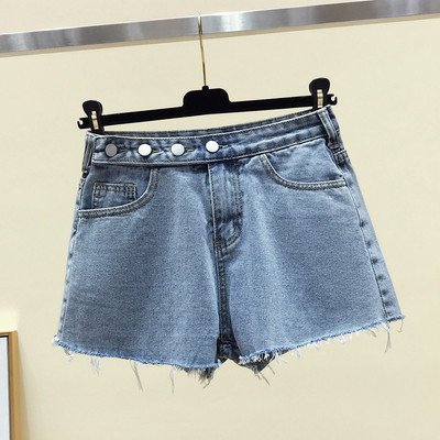 Pantaloni scurți de blugi largi model lat de culoare albastru