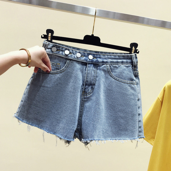 Pantaloni scurți de blugi largi model lat de culoare albastru