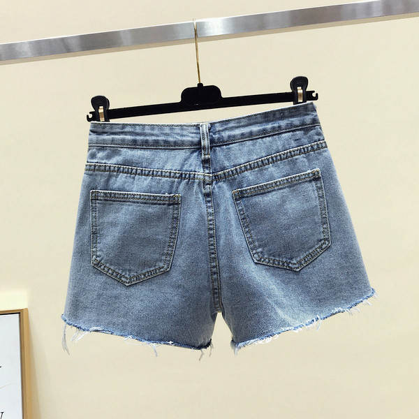 Pantaloni scurți de blugi largi model lat de culoare albastru