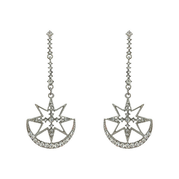 Cercei lungi de dama de culoare argintie cu pietre