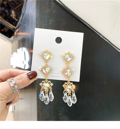 Cercei lungi de dama - cu pietre colorate