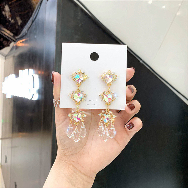 Cercei lungi de dama - cu pietre colorate