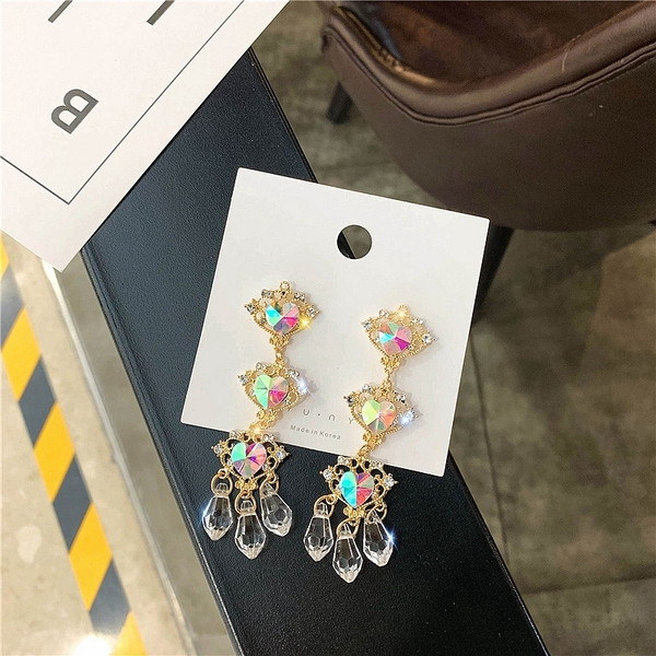 Cercei lungi de dama - cu pietre colorate