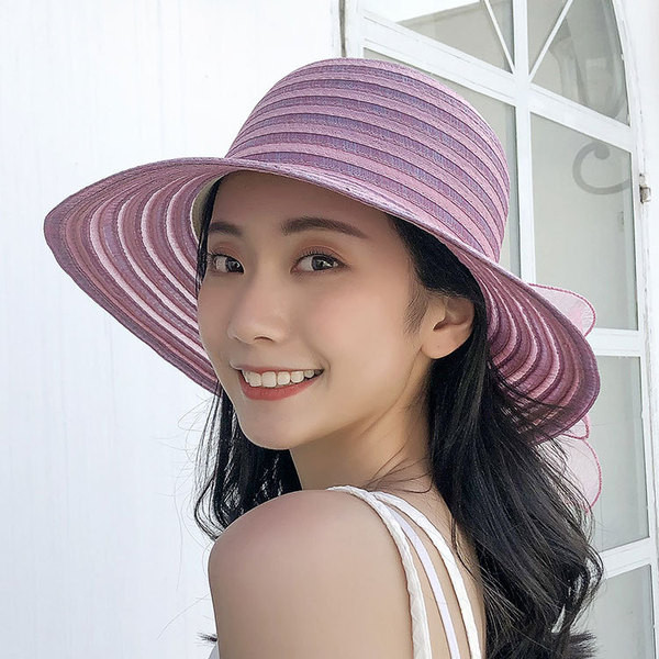 Модерна дамска шапка с  панделка в няколко цвята