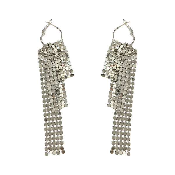 Model nou de cercei de dama - de culoare argintie cu pietre