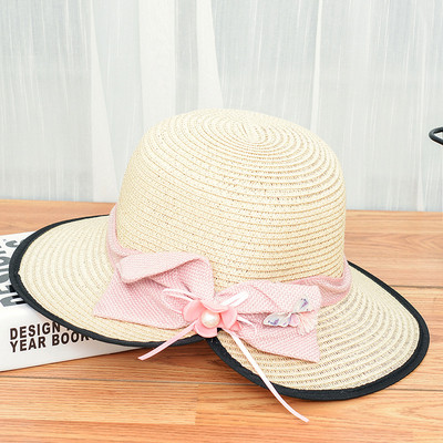 Дамска лятна шапка с панделка в няколко цвята