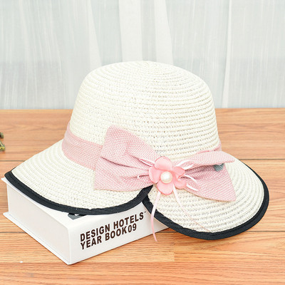 Дамска лятна шапка с панделка в няколко цвята