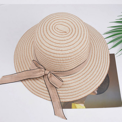 Palarie de plaja dama in mai multe culori cu panglica