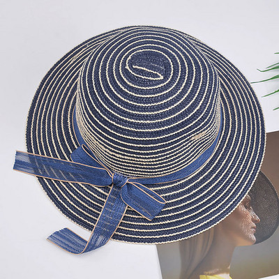 Palarie de plaja dama in mai multe culori cu panglica