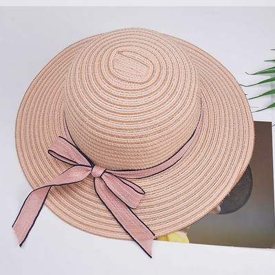 Palarie de plaja dama in mai multe culori cu panglica