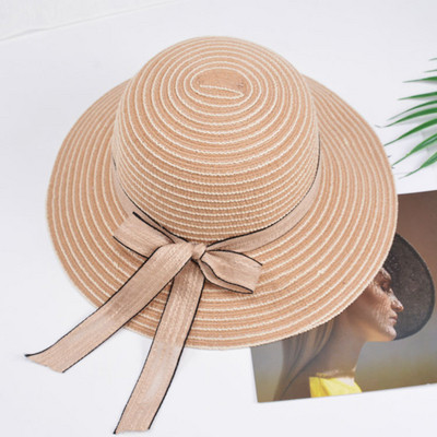 Palarie de plaja dama in mai multe culori cu panglica